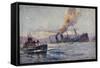 Künstler Stöwer, Willy, Deutsches U Boot, Mittelmeer-null-Framed Stretched Canvas