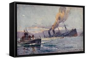 Künstler Stöwer, Willy, Deutsches U Boot, Mittelmeer-null-Framed Stretched Canvas