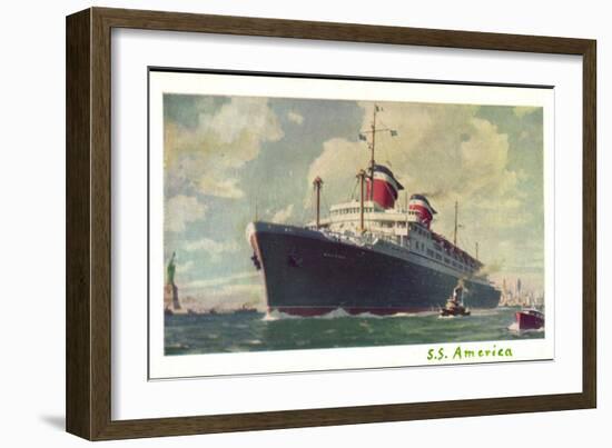 Künstler United States Lines, Dampfschiff S.S America-null-Framed Giclee Print