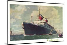 Künstler United States Lines, Dampfschiff S.S America-null-Mounted Giclee Print