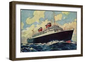 Künstler United States Lines, S.S. America, Steamer-null-Framed Giclee Print