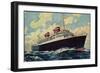 Künstler United States Lines, S.S. America, Steamer-null-Framed Giclee Print