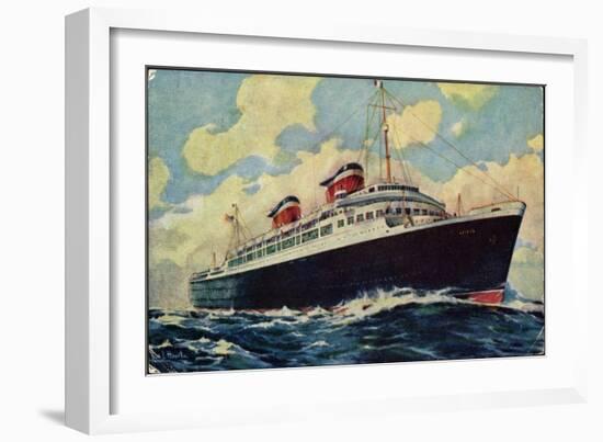 Künstler United States Lines, S.S. America, Steamer-null-Framed Giclee Print