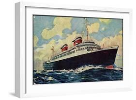 Künstler United States Lines, S.S. America, Steamer-null-Framed Giclee Print