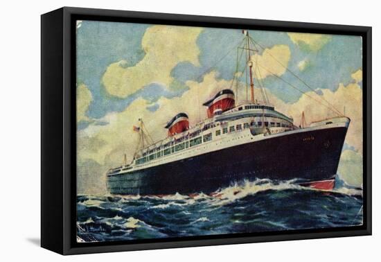 Künstler United States Lines, S.S. America, Steamer-null-Framed Stretched Canvas