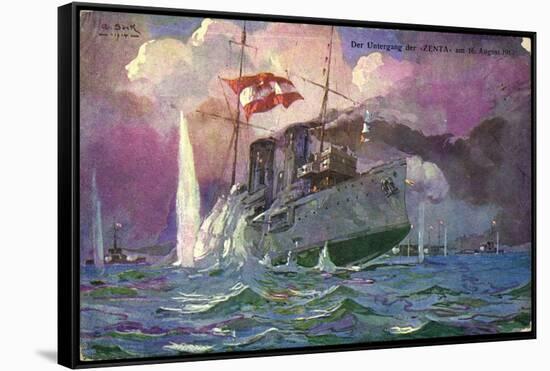 Künstler Untergang Der S.M.S Zenta, August 1914-null-Framed Stretched Canvas