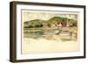 Künstler Wehlen Elbe, Elbestrand, Dampfer, Berge-null-Framed Giclee Print