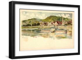 Künstler Wehlen Elbe, Elbestrand, Dampfer, Berge-null-Framed Giclee Print