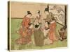 Kujibiki Lots [For Pairing]. [1772 or 1773]-Isoda Koryusai-Stretched Canvas