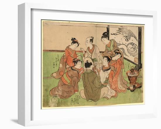 Kujibiki Lots [For Pairing]. [1772 or 1773]-Isoda Koryusai-Framed Giclee Print