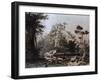 Kukulcan Pyramid in Chichen Itza by F Catherwood from Incidents of Travel in Central America-null-Framed Giclee Print