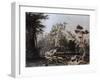 Kukulcan Pyramid in Chichen Itza by F Catherwood from Incidents of Travel in Central America-null-Framed Giclee Print