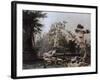 Kukulcan Pyramid in Chichen Itza by F Catherwood from Incidents of Travel in Central America-null-Framed Giclee Print