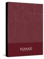 Kumasi, Ghana Red Map-null-Stretched Canvas