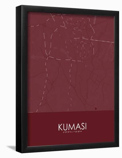 Kumasi, Ghana Red Map-null-Framed Poster