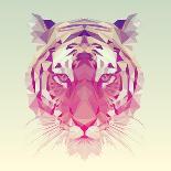 Low Poly Design. Tiger Illustration.-Kundra-Laminated Art Print