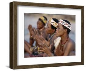 Kung Women Sing and Clap their Hands, They are San Hunter-Gatherers, Often Referred to as Bushmen-Nigel Pavitt-Framed Photographic Print