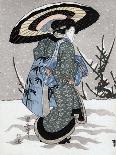 Girl in Snow Storm, 19th Century-Kuniyasu-Framed Giclee Print