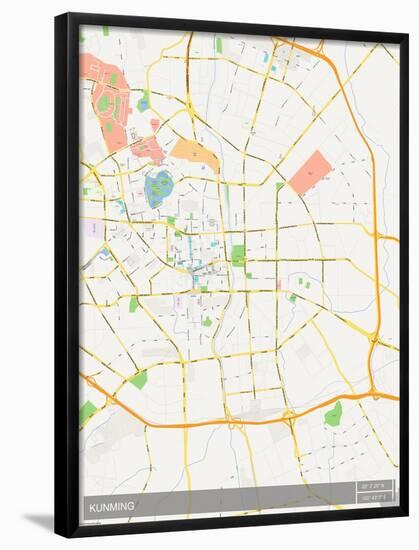 Kunming, China Map-null-Framed Poster