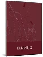 Kunming, China Red Map-null-Mounted Poster