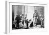 Kurdish Barber, Outside Kazimain Mosque, Iraq, 1917-1919-null-Framed Giclee Print