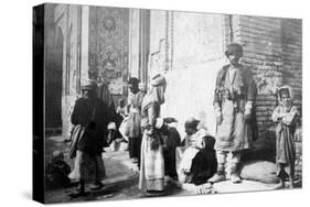 Kurdish Barber, Outside Kazimain Mosque, Iraq, 1917-1919-null-Stretched Canvas