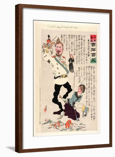 Kuropatkin Plays Too Roughly with His Toys-Kobayashi Kiyochika-Framed Giclee Print