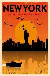 Vintage New York Poster-Kursat Unsal-Stretched Canvas