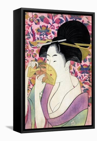 Kushi (Comb)-Kitagawa Utamaro-Framed Stretched Canvas