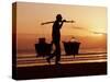 Kuta Beach, Local Vendor, Sunset, Bali, Indonesia-Steve Vidler-Stretched Canvas