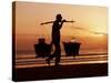 Kuta Beach, Local Vendor, Sunset, Bali, Indonesia-Steve Vidler-Stretched Canvas