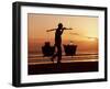 Kuta Beach, Local Vendor, Sunset, Bali, Indonesia-Steve Vidler-Framed Photographic Print