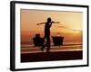 Kuta Beach, Local Vendor, Sunset, Bali, Indonesia-Steve Vidler-Framed Photographic Print