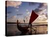 Kuta Beach, Outrigger Boat and Boatman, Sunset, Bali, Indonesia-Steve Vidler-Stretched Canvas