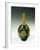 Kutani, Bottle Shaped Vase in Porcelain and Enamel-null-Framed Giclee Print