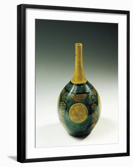 Kutani, Bottle Shaped Vase in Porcelain and Enamel-null-Framed Giclee Print