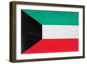 Kuwait Flag Design with Wood Patterning - Flags of the World Series-Philippe Hugonnard-Framed Art Print