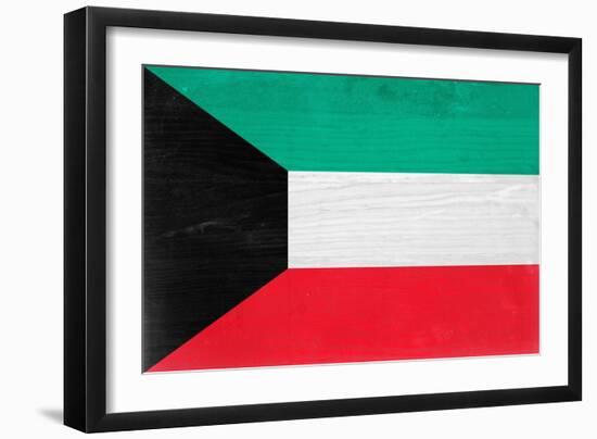 Kuwait Flag Design with Wood Patterning - Flags of the World Series-Philippe Hugonnard-Framed Art Print