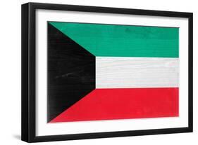 Kuwait Flag Design with Wood Patterning - Flags of the World Series-Philippe Hugonnard-Framed Art Print