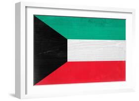 Kuwait Flag Design with Wood Patterning - Flags of the World Series-Philippe Hugonnard-Framed Art Print