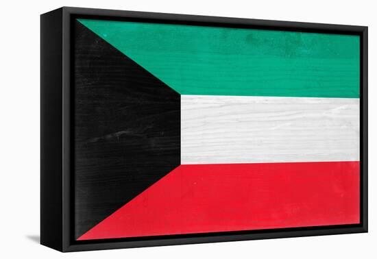 Kuwait Flag Design with Wood Patterning - Flags of the World Series-Philippe Hugonnard-Framed Stretched Canvas