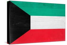 Kuwait Flag Design with Wood Patterning - Flags of the World Series-Philippe Hugonnard-Stretched Canvas