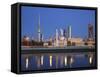 Kuwait, Kuwait City, City Skyline Reflecting in  Harbour-Jane Sweeney-Framed Stretched Canvas