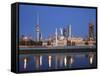 Kuwait, Kuwait City, City Skyline Reflecting in  Harbour-Jane Sweeney-Framed Stretched Canvas