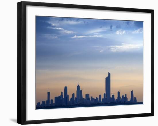 Kuwait, Kuwait City, Salmiya, Arabian Gulf and City Skyline Looking Towards Al Hamra Tower-Jane Sweeney-Framed Photographic Print