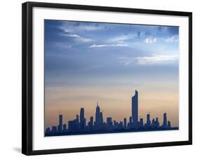 Kuwait, Kuwait City, Salmiya, Arabian Gulf and City Skyline Looking Towards Al Hamra Tower-Jane Sweeney-Framed Photographic Print