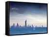 Kuwait, Kuwait City, Salmiya, Arabian Gulf and City Skyline Looking Towards Al Hamra Tower-Jane Sweeney-Framed Stretched Canvas