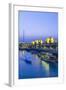 Kuwait, Kuwait City, Souk Shark Mall and Kuwait Harbour, Illuminated at Dusk-Gavin Hellier-Framed Photographic Print