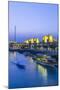 Kuwait, Kuwait City, Souk Shark Mall and Kuwait Harbour, Illuminated at Dusk-Gavin Hellier-Mounted Photographic Print