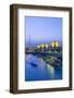 Kuwait, Kuwait City, Souk Shark Mall and Kuwait Harbour, Illuminated at Dusk-Gavin Hellier-Framed Photographic Print